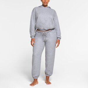 Skims Heather Gray Cotton Fleece Classic Hoodie and Jogger Set Size Small